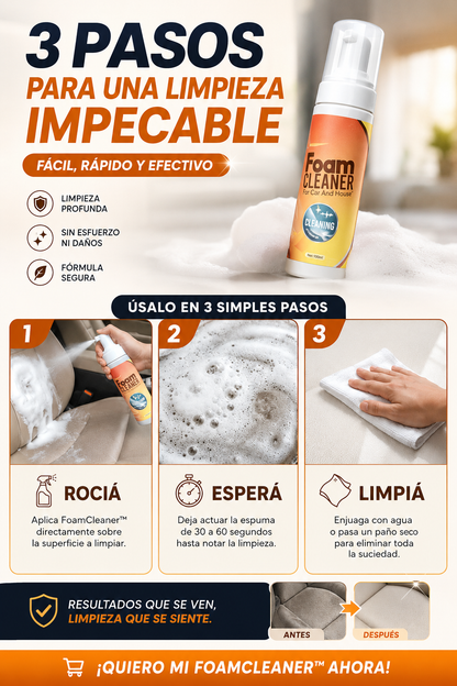 FoamCleaner™ | Elimina manchas imposibles al instante sin esfuerzo